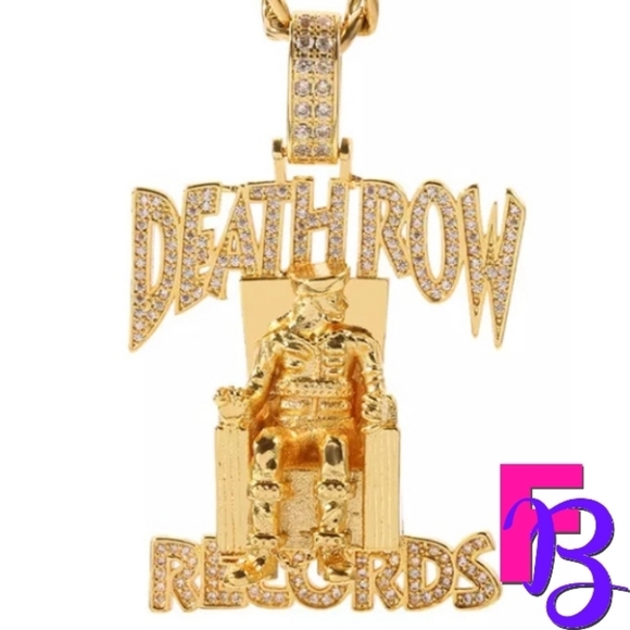 *NEW!* 14K Iced Death Row Records Pendant & Chain - Picture 9 of 16